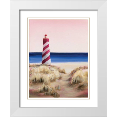 Lighthouse White Modern Wood Framed Art Print with Double Matting by Cook, Andrea