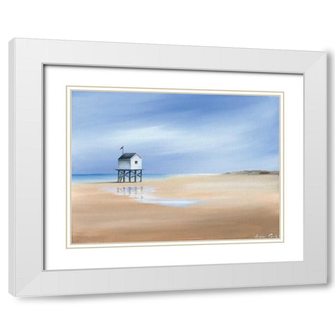 Beachhouse I White Modern Wood Framed Art Print with Double Matting by Cook, Andrea