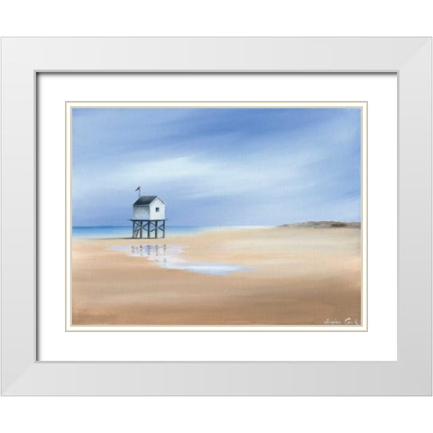 Beachhouse I White Modern Wood Framed Art Print with Double Matting by Cook, Andrea