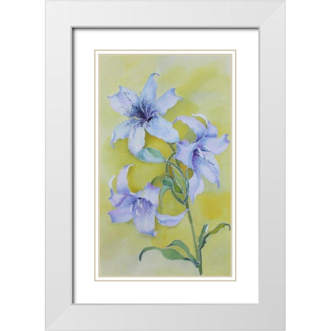 Floral  White Modern Wood Framed Art Print with Double Matting by Mayskaya, Alisa