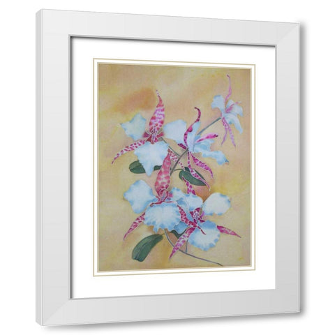 Floral White Modern Wood Framed Art Print with Double Matting by Mayskaya, Alisa