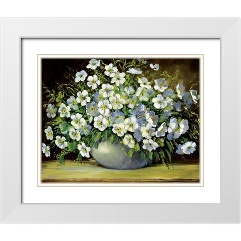 Bouquet of wild flowers White Modern Wood Framed Art Print with Double Matting by Paleta, Anna