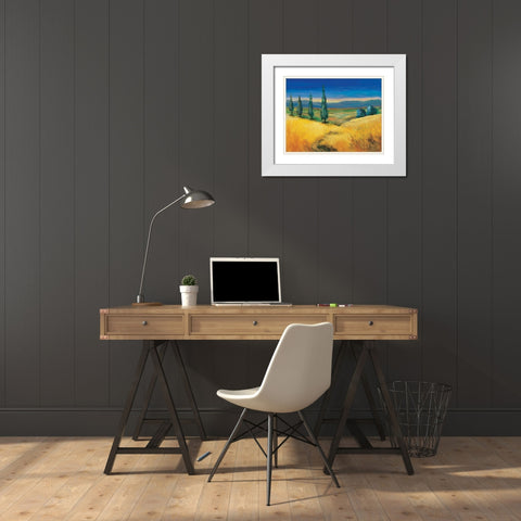 Corn field White Modern Wood Framed Art Print with Double Matting by Paleta, Anna