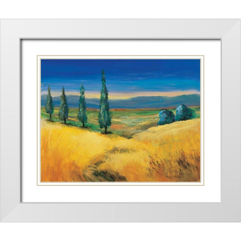 Corn field White Modern Wood Framed Art Print with Double Matting by Paleta, Anna