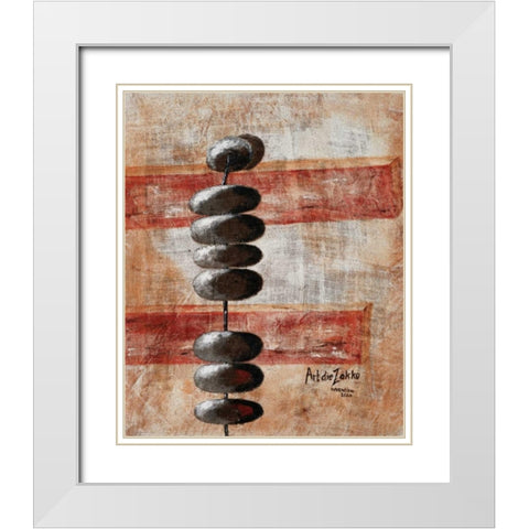 Connected White Modern Wood Framed Art Print with Double Matting by die Zakko, Art