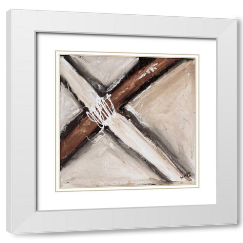 Crossing Band II White Modern Wood Framed Art Print with Double Matting by die Zakko, Art