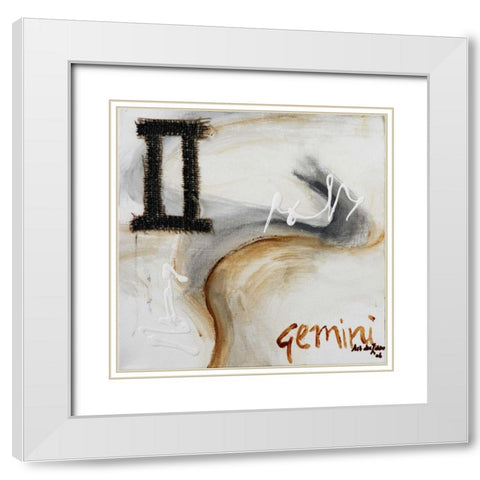 Gemini White Modern Wood Framed Art Print with Double Matting by die Zakko, Art