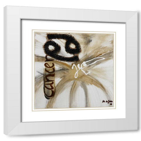 Cancer White Modern Wood Framed Art Print with Double Matting by die Zakko, Art