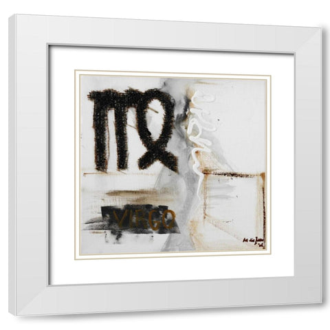 Virgo White Modern Wood Framed Art Print with Double Matting by die Zakko, Art