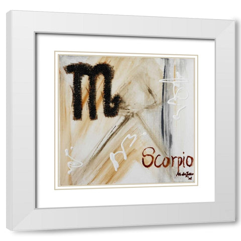 Scorpio White Modern Wood Framed Art Print with Double Matting by die Zakko, Art