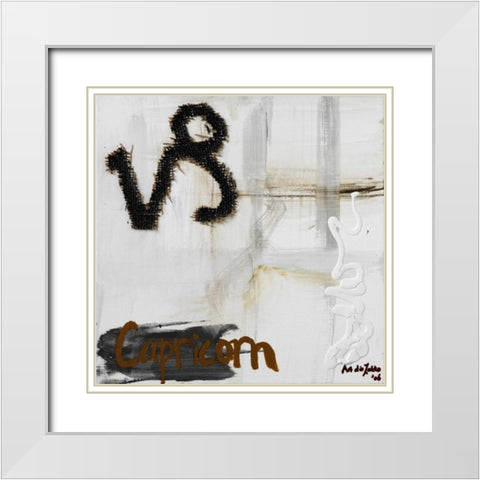 Capricorn White Modern Wood Framed Art Print with Double Matting by die Zakko, Art