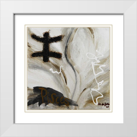 Piscus White Modern Wood Framed Art Print with Double Matting by die Zakko, Art