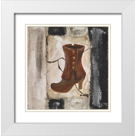 Boots II White Modern Wood Framed Art Print with Double Matting by die Zakko, Art