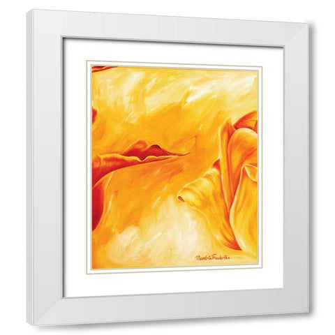 Tripple of tulips III White Modern Wood Framed Art Print with Double Matting by Frederiks, Beatrix