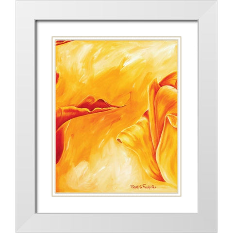 Tripple of tulips III White Modern Wood Framed Art Print with Double Matting by Frederiks, Beatrix