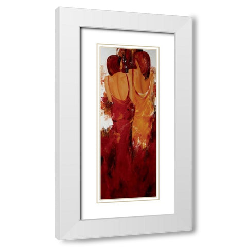 Deux White Modern Wood Framed Art Print with Double Matting by Chantrel, Mieke