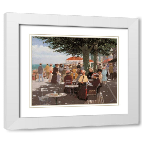 Terrace I White Modern Wood Framed Art Print with Double Matting by van Rooijen, Carel