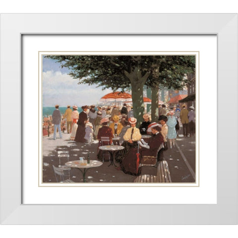 Terrace I White Modern Wood Framed Art Print with Double Matting by van Rooijen, Carel