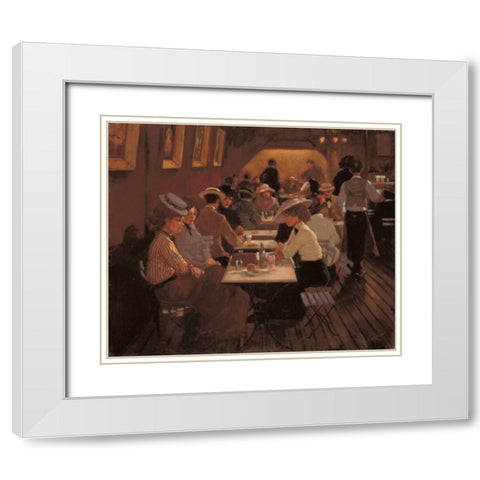 Old barscene White Modern Wood Framed Art Print with Double Matting by van Rooijen, Carel
