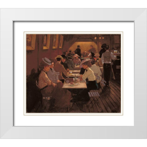 Old barscene White Modern Wood Framed Art Print with Double Matting by van Rooijen, Carel