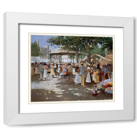 Old Market place I White Modern Wood Framed Art Print with Double Matting by van Rooijen, Carel
