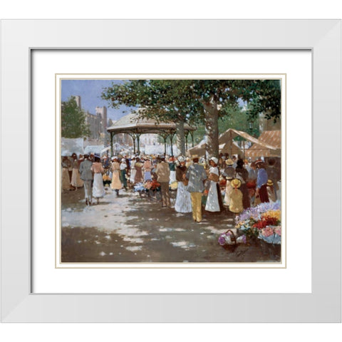 Old Market place I White Modern Wood Framed Art Print with Double Matting by van Rooijen, Carel