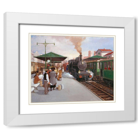 Old trainstation II White Modern Wood Framed Art Print with Double Matting by van Rooijen, Carel