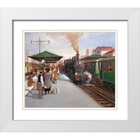 Old trainstation II White Modern Wood Framed Art Print with Double Matting by van Rooijen, Carel