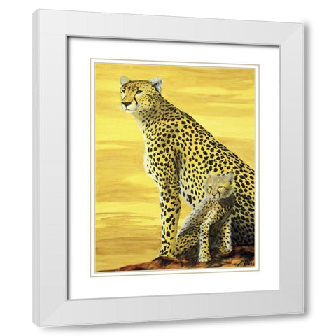 Guardian White Modern Wood Framed Art Print with Double Matting by Blair, David