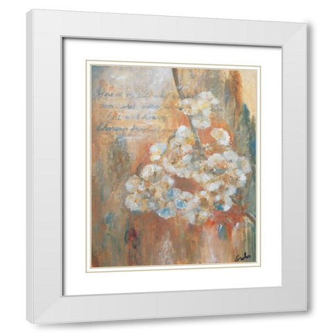 Faded Flowers White Modern Wood Framed Art Print with Double Matting by van den Bogerd, Escha