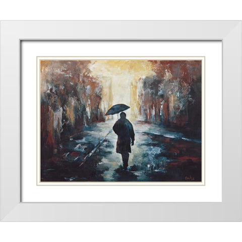 Solitude White Modern Wood Framed Art Print with Double Matting by van den Bogerd, Escha