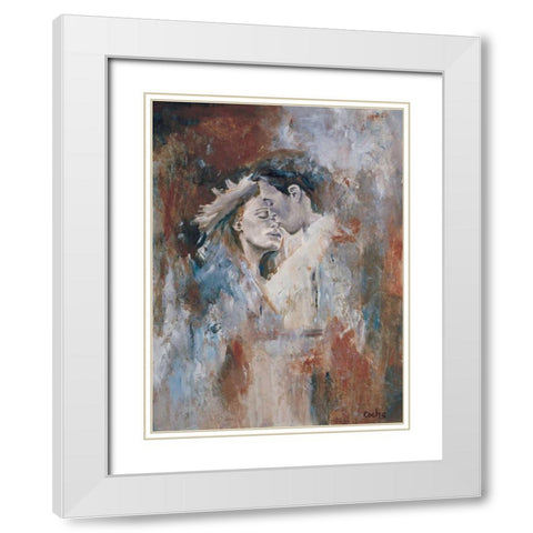 Insieme I White Modern Wood Framed Art Print with Double Matting by van den Bogerd, Escha