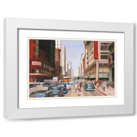Los Angeles II White Modern Wood Framed Art Print with Double Matting by Denis, E