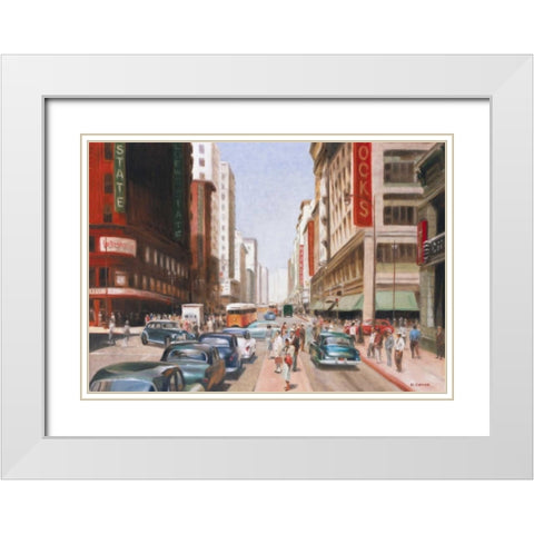 Los Angeles II White Modern Wood Framed Art Print with Double Matting by Denis, E