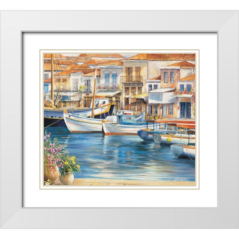 Ambiance de mediterranee II White Modern Wood Framed Art Print with Double Matting by Erwin, Eric