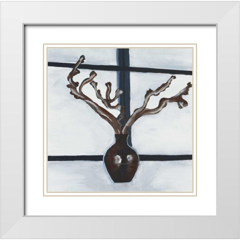 Deco II White Modern Wood Framed Art Print with Double Matting by Elki,O