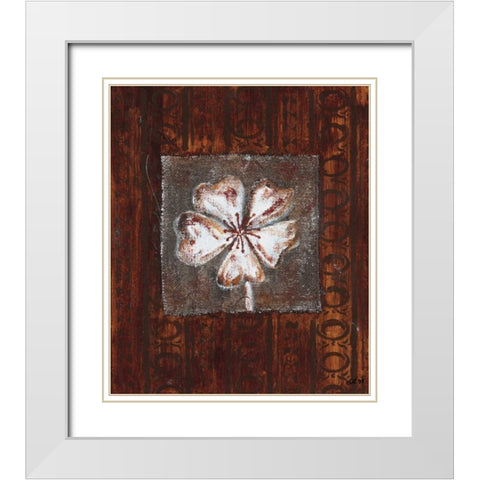 Decofloral I White Modern Wood Framed Art Print with Double Matting by Elki,O