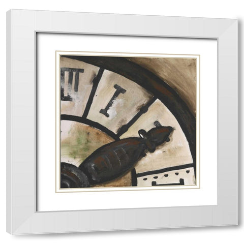 Tictac II White Modern Wood Framed Art Print with Double Matting by Elki,O