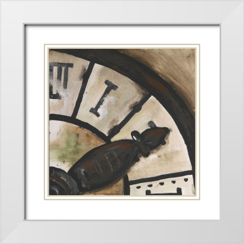 Tictac II White Modern Wood Framed Art Print with Double Matting by Elki,O