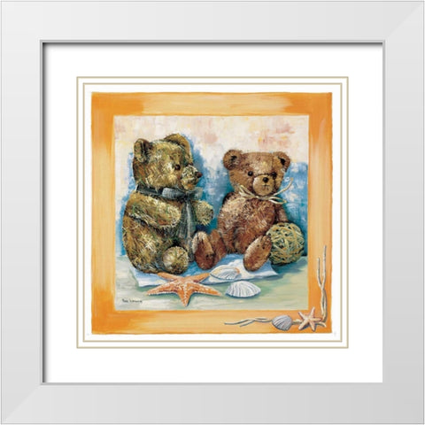 Beach bear White Modern Wood Framed Art Print with Double Matting by Withaar, Rian