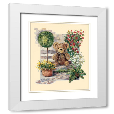 Garden party I White Modern Wood Framed Art Print with Double Matting by Withaar, Rian