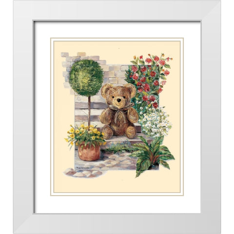 Garden party I White Modern Wood Framed Art Print with Double Matting by Withaar, Rian