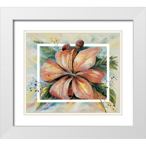 Freesias in fantasy I White Modern Wood Framed Art Print with Double Matting by Withaar, Rian