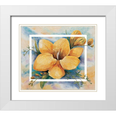 Freesias in fantasy II White Modern Wood Framed Art Print with Double Matting by Withaar, Rian