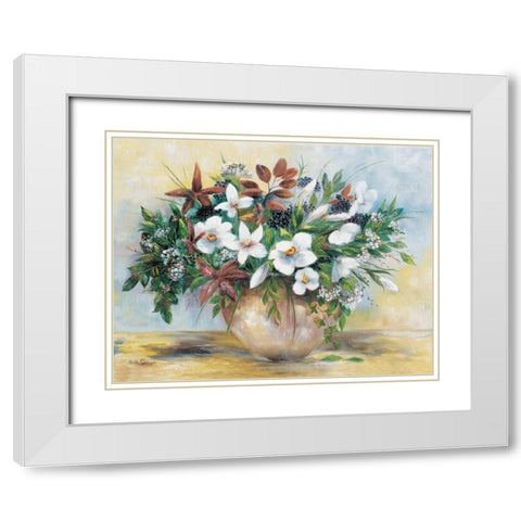 Bounteous blooms White Modern Wood Framed Art Print with Double Matting by Withaar, Rian