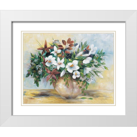 Bounteous blooms White Modern Wood Framed Art Print with Double Matting by Withaar, Rian