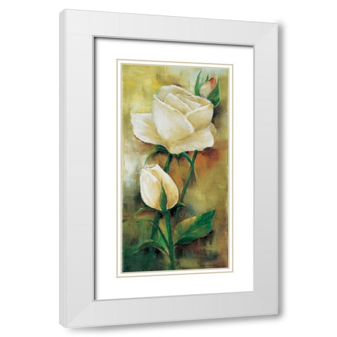 The rose I White Modern Wood Framed Art Print with Double Matting by Withaar, Rian