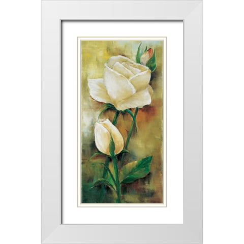 The rose I White Modern Wood Framed Art Print with Double Matting by Withaar, Rian