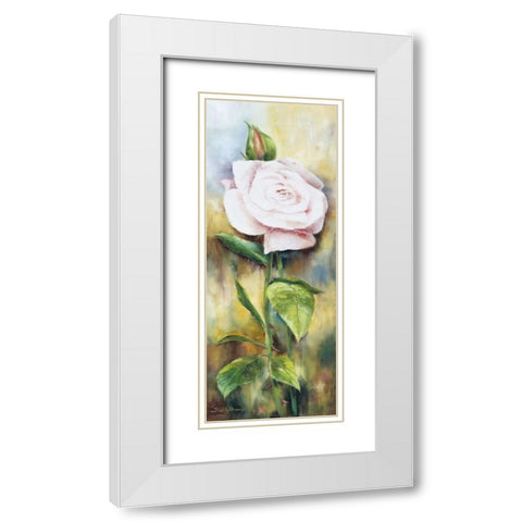 The rose II White Modern Wood Framed Art Print with Double Matting by Withaar, Rian