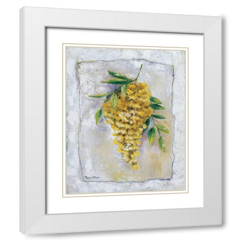 Yellow Laburnum White Modern Wood Framed Art Print with Double Matting by Withaar, Rian